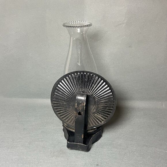 Antique 1900's Wall Mounted Oil Lamp with Glass Chimney-Eagle-Uranium-UV - Picture 5 of 14
